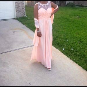 Peach prom dress